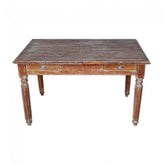 Antique English Colonial White Wash Console With Drawers